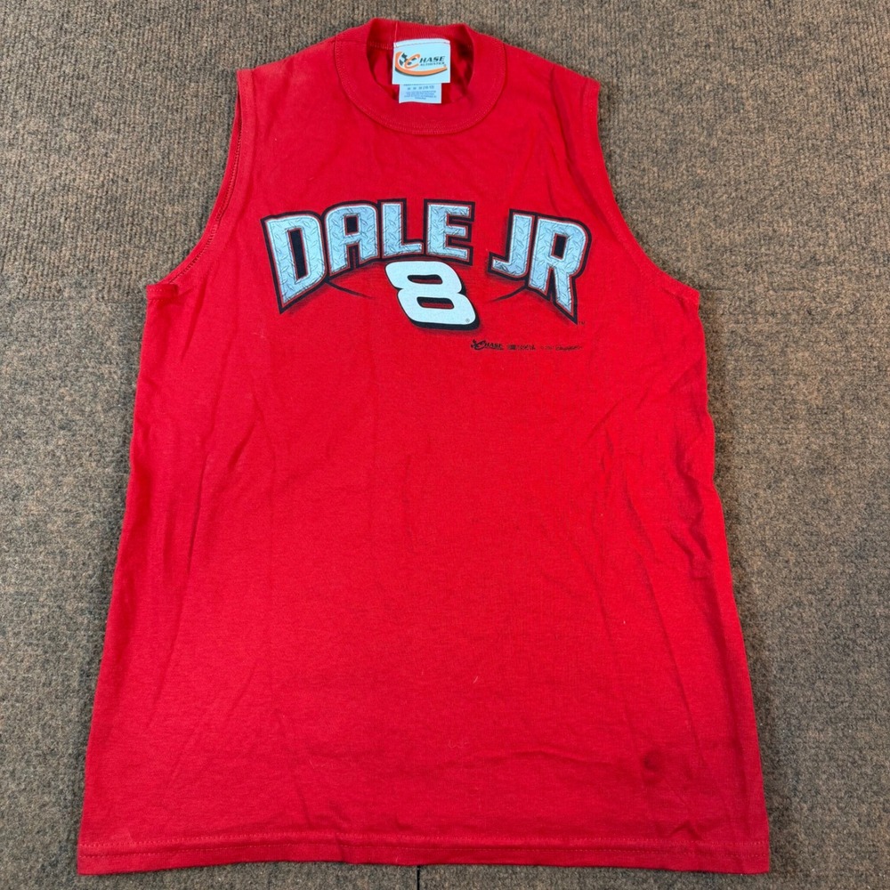 Chase Authentics Kids Dale Earnhardt Jr 8 NASCAR Sleeveless Graphic Tee M 10-12
